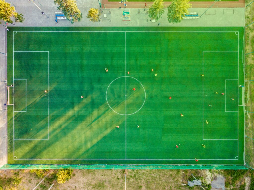 Aerial View of Football Pitch